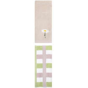 REGALWOVEN Chic Pattern Cotton Soft Absorbent Hand Towels for Bathroom 13" x 30"/13" x 29" 2 Pcs - 1 of 4