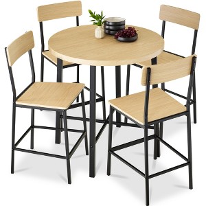 Best Choice Products 5-Piece Modern Round Counter Height Dining Set w/ 4 Chairs, 1.5in Thick Table - 1 of 4