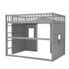 PAGED Twin Size Loft Bed with Under-bed Space, Wooden Bed Frame with Windows, Ladder and Guardrail, Modern Bunk Bed for Boy and Girl - 4 of 4