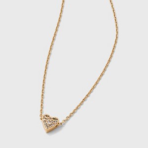 14K Gold Dipped Micro Cubic Zirconia Cross Pendant Necklace - Gold - 1 of 4
