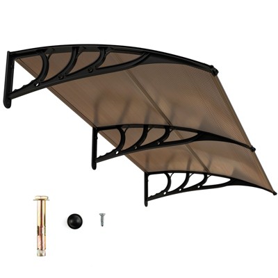 Tangkula 80” x 40” Window Door Awning Canopy Outdoor Front Door Patio Overhang Awning for Sunlight Rain Snow Wind Protection