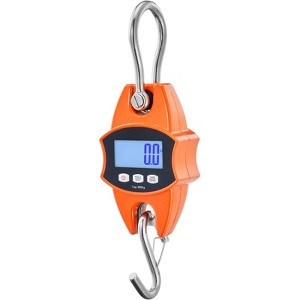 VEVOR Digital Crane Scale, 880 lbs/400 kg, Industrial Heavy Duty Hanging Scale with Cast Aluminum Case & LCD Screen, Handheld Mini Crane, Orange - 1 of 4