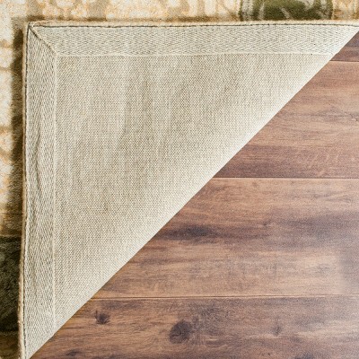 Handmade Ivory and Sage Tufted Wool and Viscose Rug, 4' x 6'