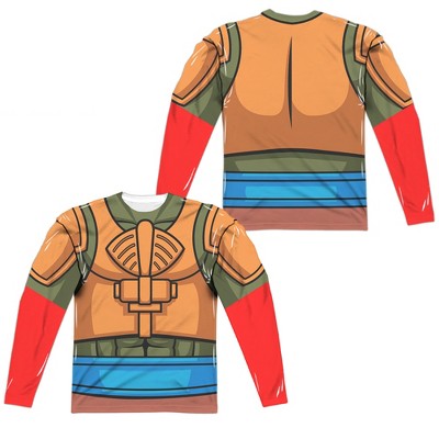 Men's Masters Of The Universe Man At Arms Costume Front Back Print Long Sleeve Costume T-Shirt