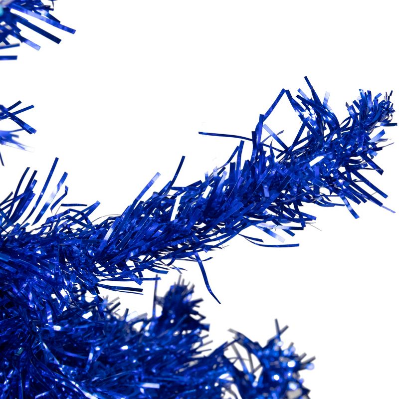 Northlight 4' Blue Artificial Tinsel Christmas Tree, Unlit, 3 of 5