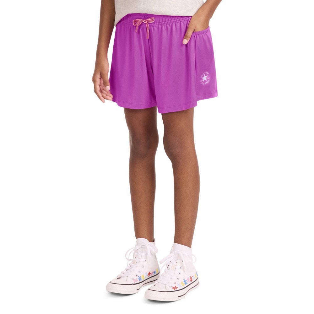 Converse® Girls' Dri-Fit Side Pocket Pull-On Shorts - Purple XL