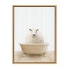 Kate and Laurel Sylvie Sheep Farmhouse Bath Framed Canvas by Amy Peterson Art Studio, 18x24, Natural - 2 of 4