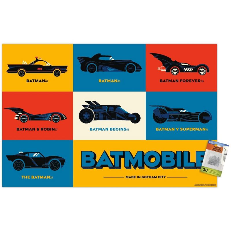 Trends International DC Comics Batman: 85th Anniversary - Minimalist The Batmobiles Unframed Wall Poster Prints, 1 of 7
