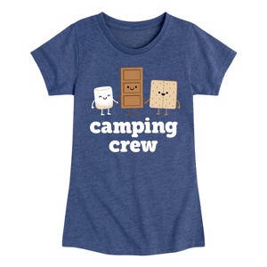 Girls' - Instant Message - Camping Crew Smores Fitted Short Sleeve Graphic T-Shirt - 1 of 4