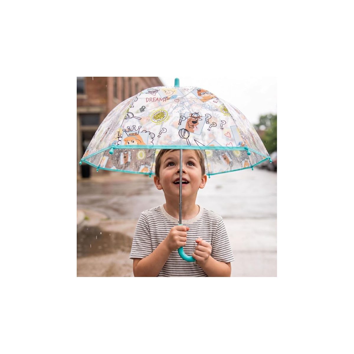 Scooby Doo Kids Umbrella for Girls - Dome Clear Bubble Umbrellas for Rain Windproof & Transparent with Easy Grip Handle Ages 3-10 - thumbnail 6