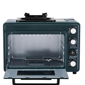 VEVOR Outdoor Oven, 2-in-1 Portable Gas Camping Stove Oven Combo, Adjustable Fire, 60-Minute Timer, with Grill Shelf and Roasting Tray, Dark Green - 1 of 4