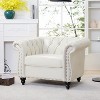 Sapphtopaz Couches for Living Room Sofa Sleeper Sofa with Rolled Arm and Tufted Backrest Sofa Bed Cloud Couch for Bedroom,Black - 3 of 4