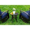 ALAULM 3 Piece Patio Outdoor Aluminum Metal Swivel Rocking Chairs with 1 Coffee Table - 3 of 4