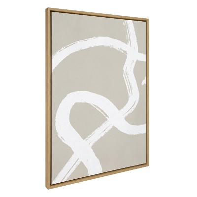 Kate And Laurel Sylvie White Lines Framed Canvas By Rocket Jack, 28x38 ...