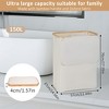 SUGIFT Bamboo Square Laundry Hamper with Lid and Cloth Liner - 3 of 4