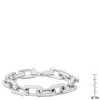 Steeltime Men's stainless steel and simulated diamonds heirloom chain link bracelet. Color Options: Silver, Gold - 3 of 4
