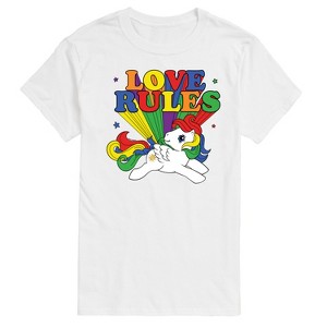 Men's My Little Pony Love Rules Short Sleeve Graphic T-Shirt - White - LG Big and Tall - 1 of 4