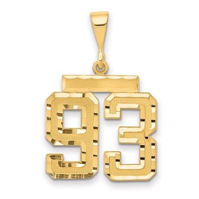 Black Bow Jewelry 14K Yellow Gold, Varsity Collection, Medium D/C Pendant Number 93