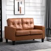 HOMCOM 51" Wide Loveseat with Armrest, 2-Seater Tufted PU Leather Double Sofa - 3 of 4