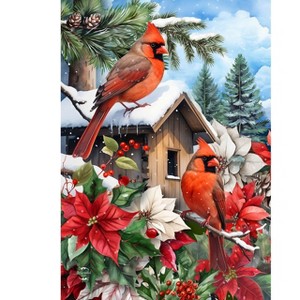 Briarwood Lane Winter Garden Flag 12x18 For Outdoor Cardinals and Poinsettias For Winter Garden Flag Flags For Outside - 1 of 4