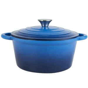 Dexmalle 4.5 Quart Blue Enameled Iron Dutch Oven Pot with Lid,Up to 500°F, - 1 of 4