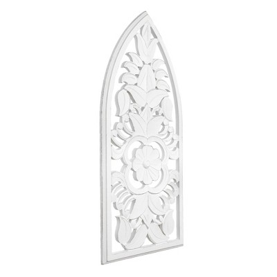 Hand Carved Wooden Decorative Wall Panel White - Crystal Art Gallery