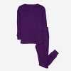 Leveret Matching Family Pajamas – Solid Dark Purple – 100% Cotton – Customizable for Personalization - 2 of 4