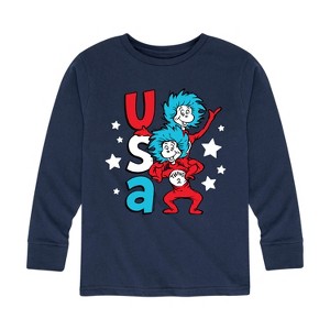 Boys' - Dr. Seuss - USA Things Long Sleeve Graphic T-Shirt - 1 of 4