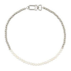 Slate by Rebl White Pearl & Beads Necklace  Stainless Steel - 1 of 1