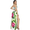 LA LEELA Women's Beach Bikini Swimwear Cover up Wrap Skirt Bathing suit Summer Wraps Sarong Swimsuits for Women One Size White, Floral - 4 of 4