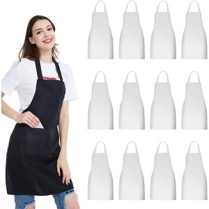 The Workhorse Apron: 12-Pack Black Bib Aprons with Pockets - Durable, Machine-Washable for Kitchen, Crafting, BBQ & Studio - 1 of 4