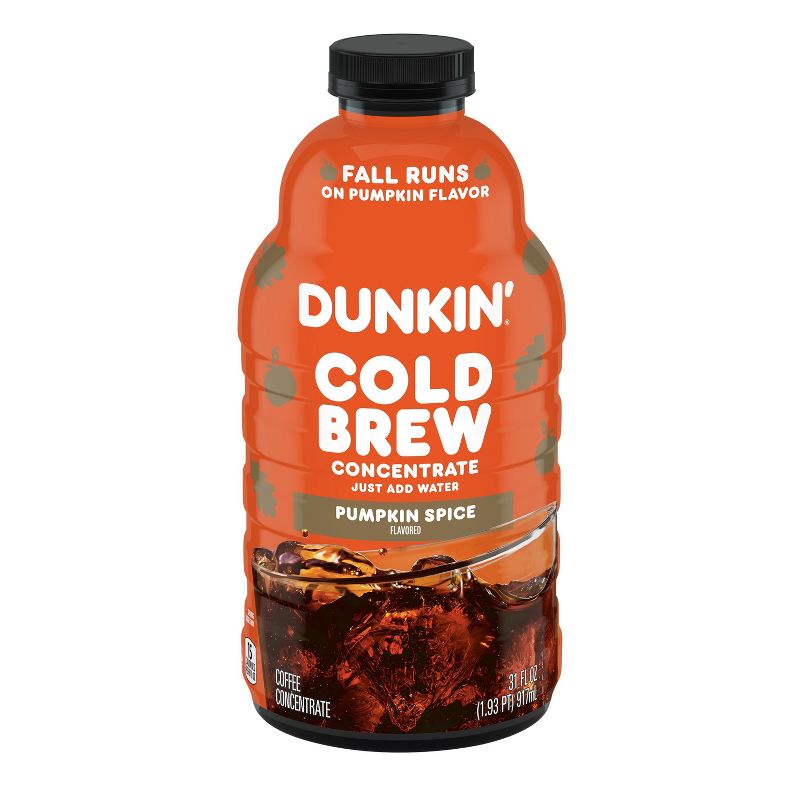 Dunkin&#8217; Pumpkin Spice Flavored Cold Brew Coffee Concentrate Medium Roast Coffee - 31oz, 3 of 11