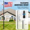VEVOR 20FT Telescoping Flag pole Kit, Aluminum Alloy in Ground Flag Poles for Outside, 3 Display Modes Flagpole with 3x5 American Flag, Black - 4 of 4