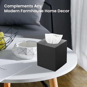 Ridstar Modern Square Tissue Box Holder for Bathroom Vanities, Desks, and Offices-Black - 1 of 4
