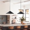Dewdrop 23.62 Inch Large Modern Black Pendant Light, Farmhouse Industrial Dome Shade with Gold Interior - 3 of 4