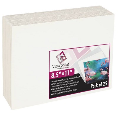 Viewpoint Foam Backing Assorted 1/8 in Thick 25-Pack, Acid-Free Pre-Cut Picture Frame Backing Board, Assorted Size Mat Board Sheets, WhitePolystyrene