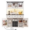 TiramisuBest 72" Freestanding Kitchen Pantry Cabinet with 3 Drawers&6 Adjustable Door Shelves for Bathroom/Dining Room/Office/Entryway (Black) - 2 of 4