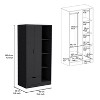 Depot E-Shop Armoire 71H" with 1-Drawer and 4-Tier Open Shelves, 2 Doors - 3 of 4