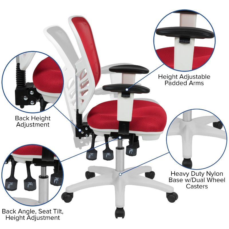 Flash Furniture Mid-Back Mesh Multifunction Executive Swivel Ergonomic Office Chair with Adjustable Arms, 5 of 14
