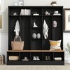 Hall Tree with Storage Bench, Multifunctional Coat Rack and 8 Entrance Hooks RE- ModernLuxe - 2 of 4