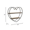 Sagebrook Home 20" 2-Tier Heart Wall Shelf - Contemporary Industrial Rustic Brown Metal and Wood Mounted Wall Shelf - 4 of 4
