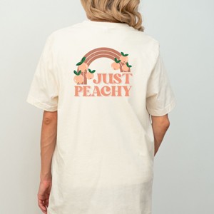 Simply Sage Market Just Peachy Rainbow Front and Back Design Short Sleeve Tee - 1 of 4