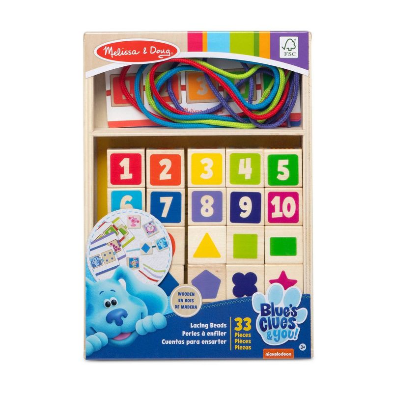 Melissa &#38; Doug Blues Clues &#38; You! Wooden Lacing Beads - 25 Beads, 4 Cords, 4 of 11