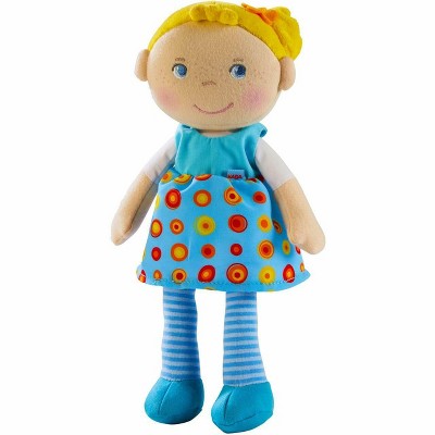 HABA Snug Up Edda - 10" Soft Doll with Fuzzy Blonde Hair and Embroidered Face