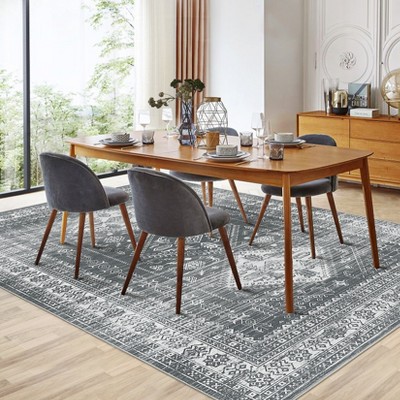 Area Rug, Washable Rugs for Living Room, Ultra-Thin Carpet, Foldable Low Pile Front Door Mat, Kitchen Rugs with Non Slip Backing, Soft Accent Rug