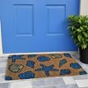 HomeRoots 18" X 30" Blue and Brown Coir Seashells Outdoor Door Mat - 2 of 4