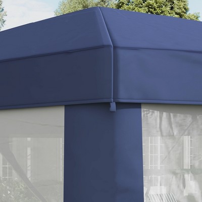 Blue Hexagon Outdoor Canopy Tent with Mesh Walls