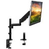 Mount-It! Single Monitor Arm Mount | Full Motion Height Adjustable Articulating Gas Spring Arm | Fits 19 - 32 Inch | C-Clamp and Grommet Base - 2 of 4