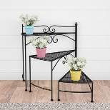 Nature Spring 3-Tier Spiral Stair Plant Stand, Indoor/Outdoor - Black