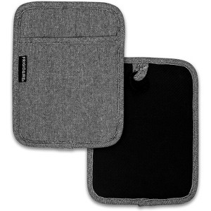 Home Mart Goods Black Heat Resistant Thick Soft Quilted Lining Kitchen Oven Pot Holders With Neoprene and Cotton Non-slip - 2 Pack - 1 of 1